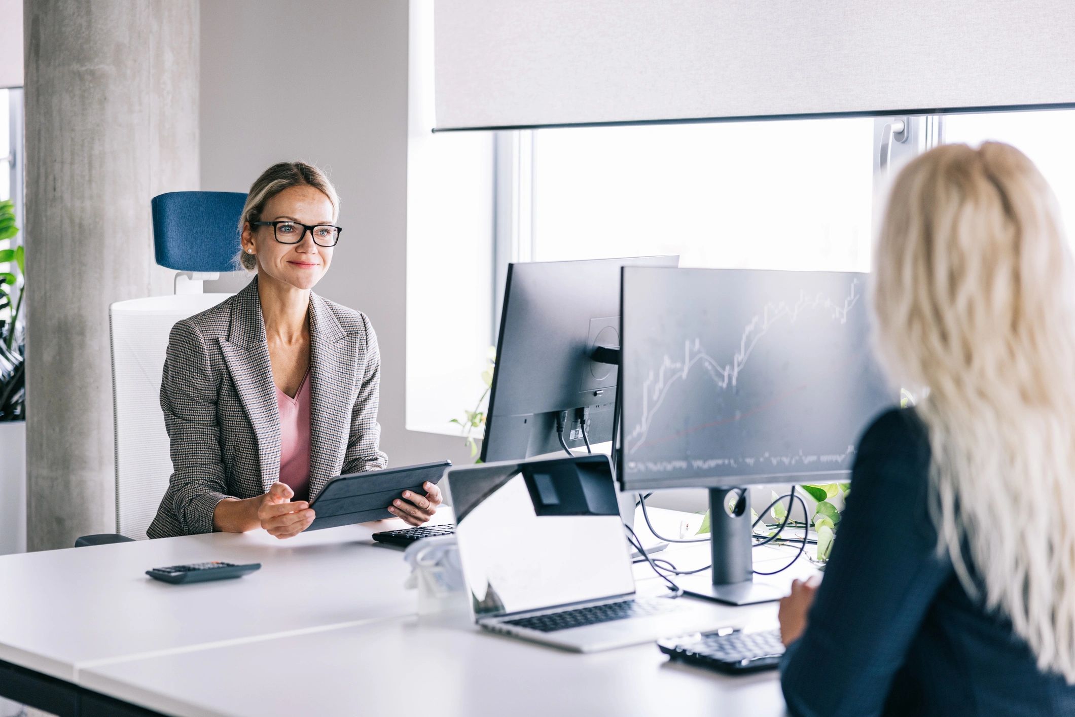 Modern financial office meeting