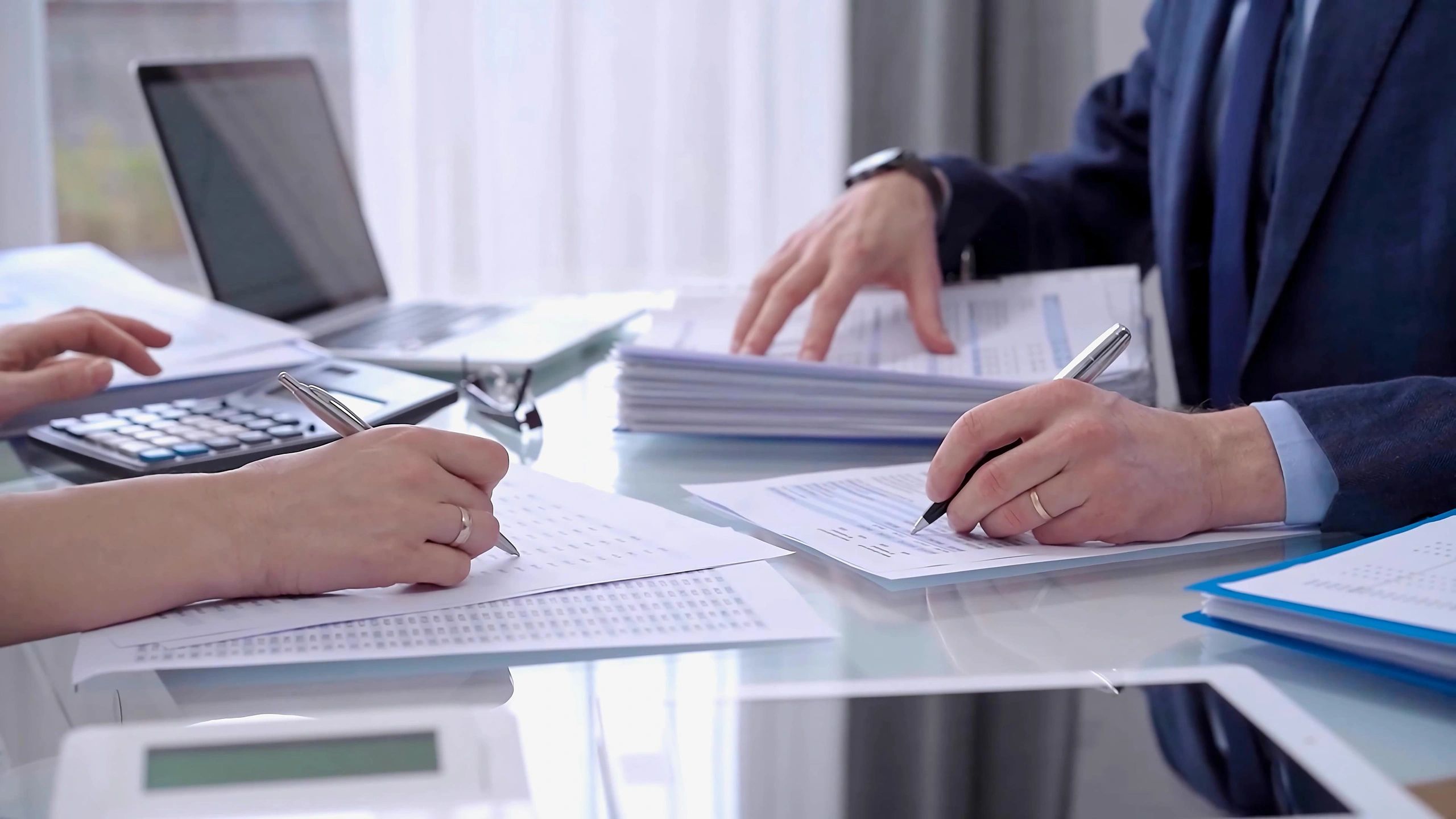business meeting financial documents